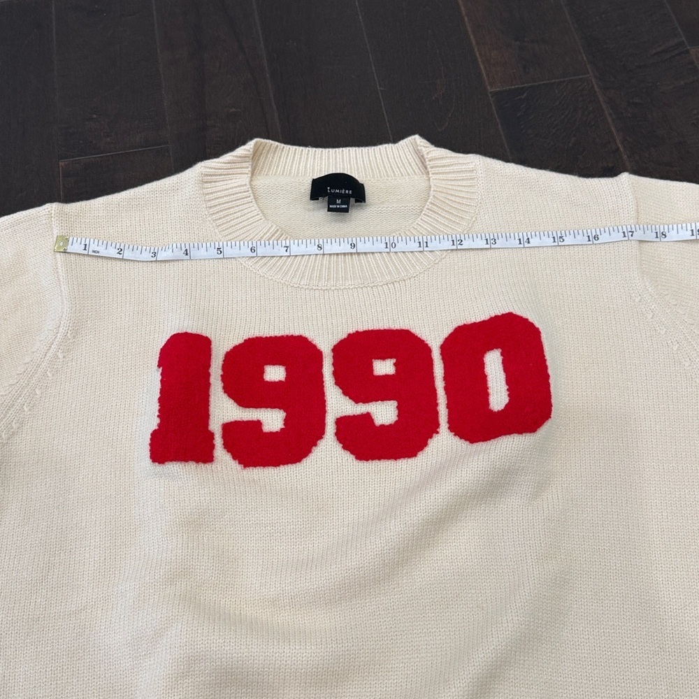 Cream Sweater with Red '1990' Design - Picture 6 of 8